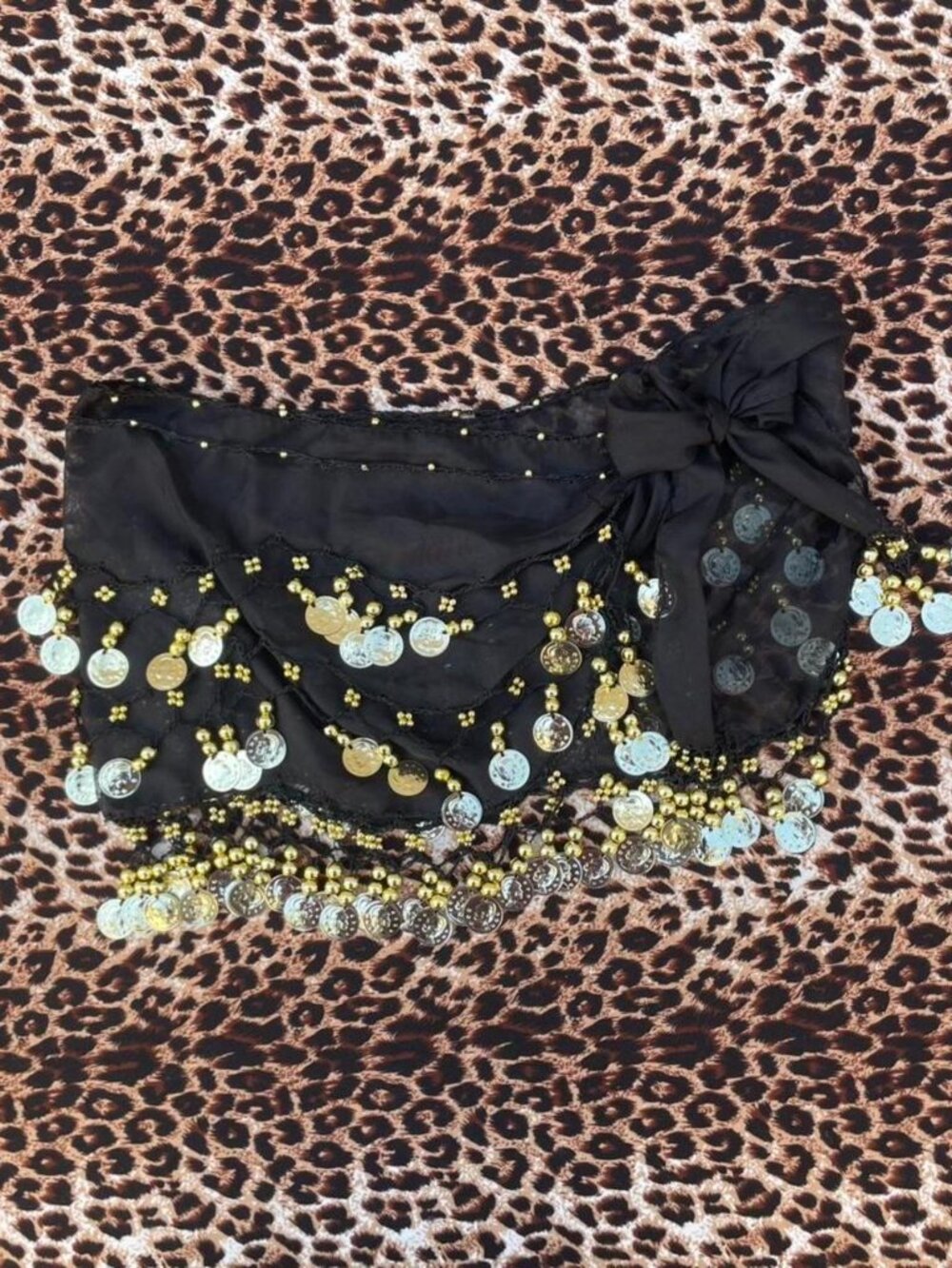00s belly dancing coin beaded skirt